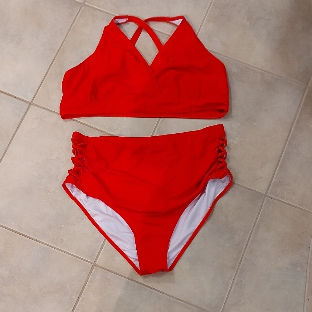 Vibrant Red Women's Bikini Set
